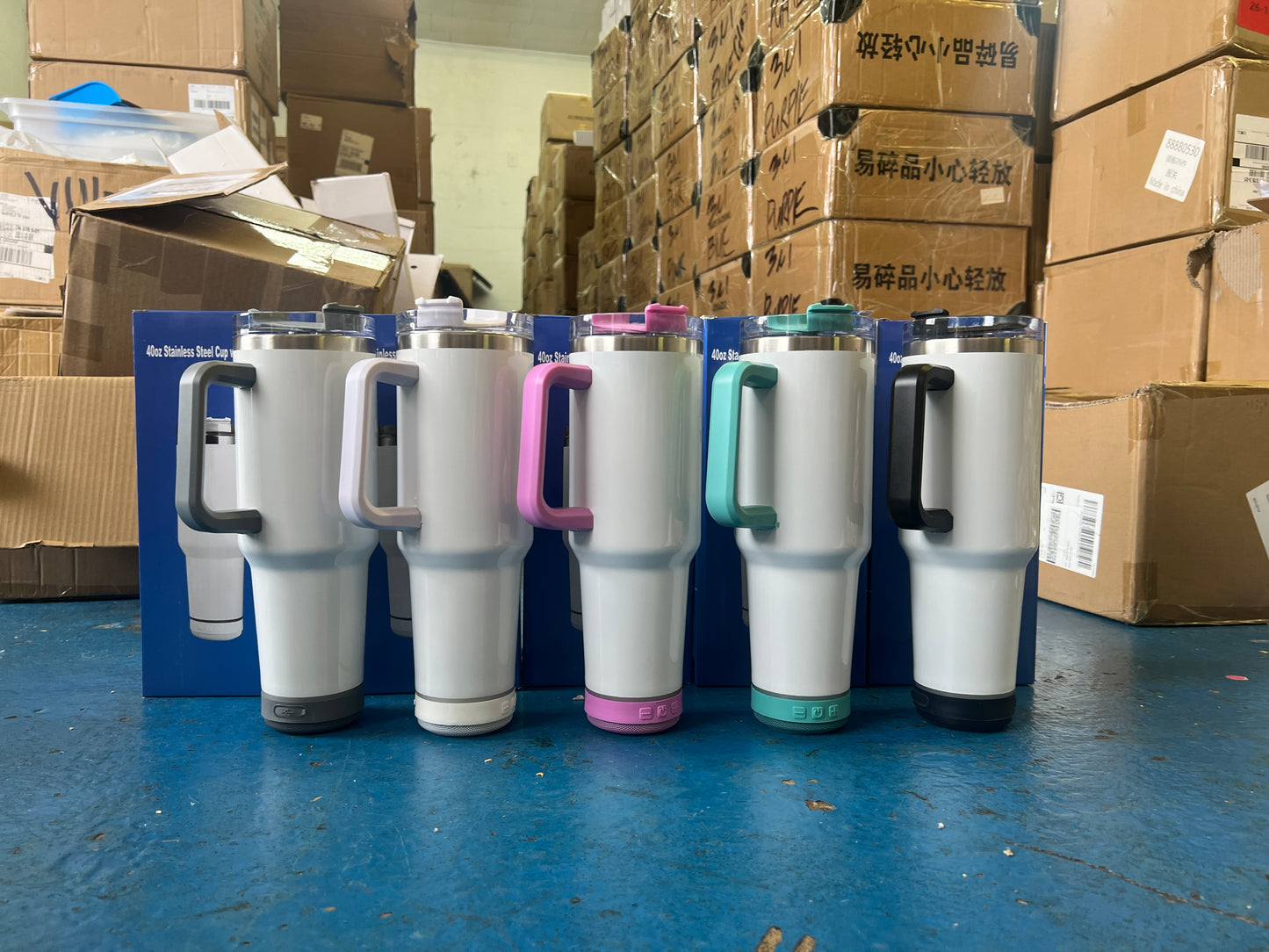 40oz Bluetooth Speaker Sublimation Tumbler