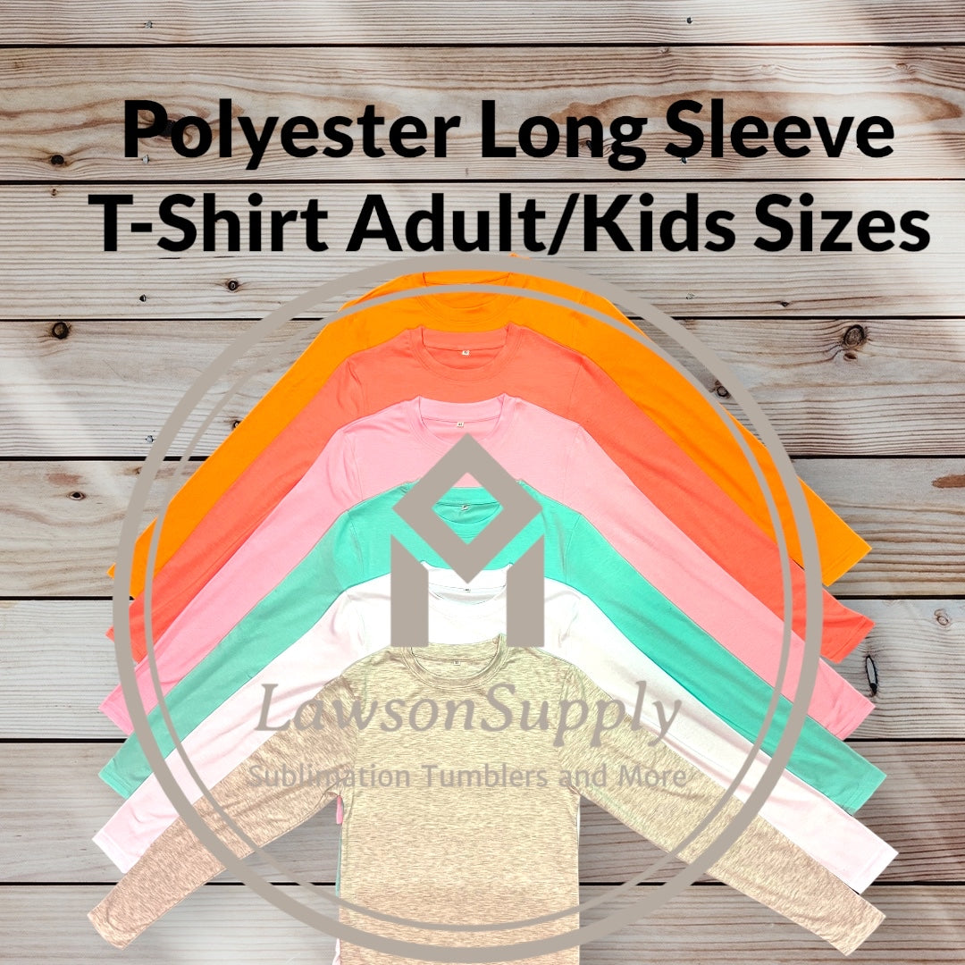 Adult Long Sleeve T-Shirt For Sublimation Soft Cotton Feel 95% Polyester