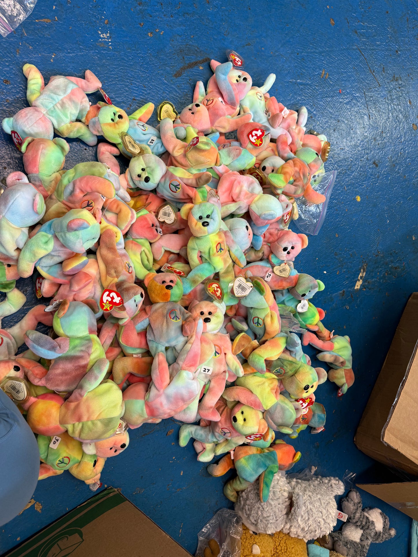 Ty Beanie Babies Peace Bear MWMT (Random Colors)