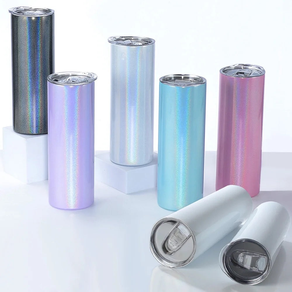 20oz Rainbow Sparkly Straight Sublimation Tumblers