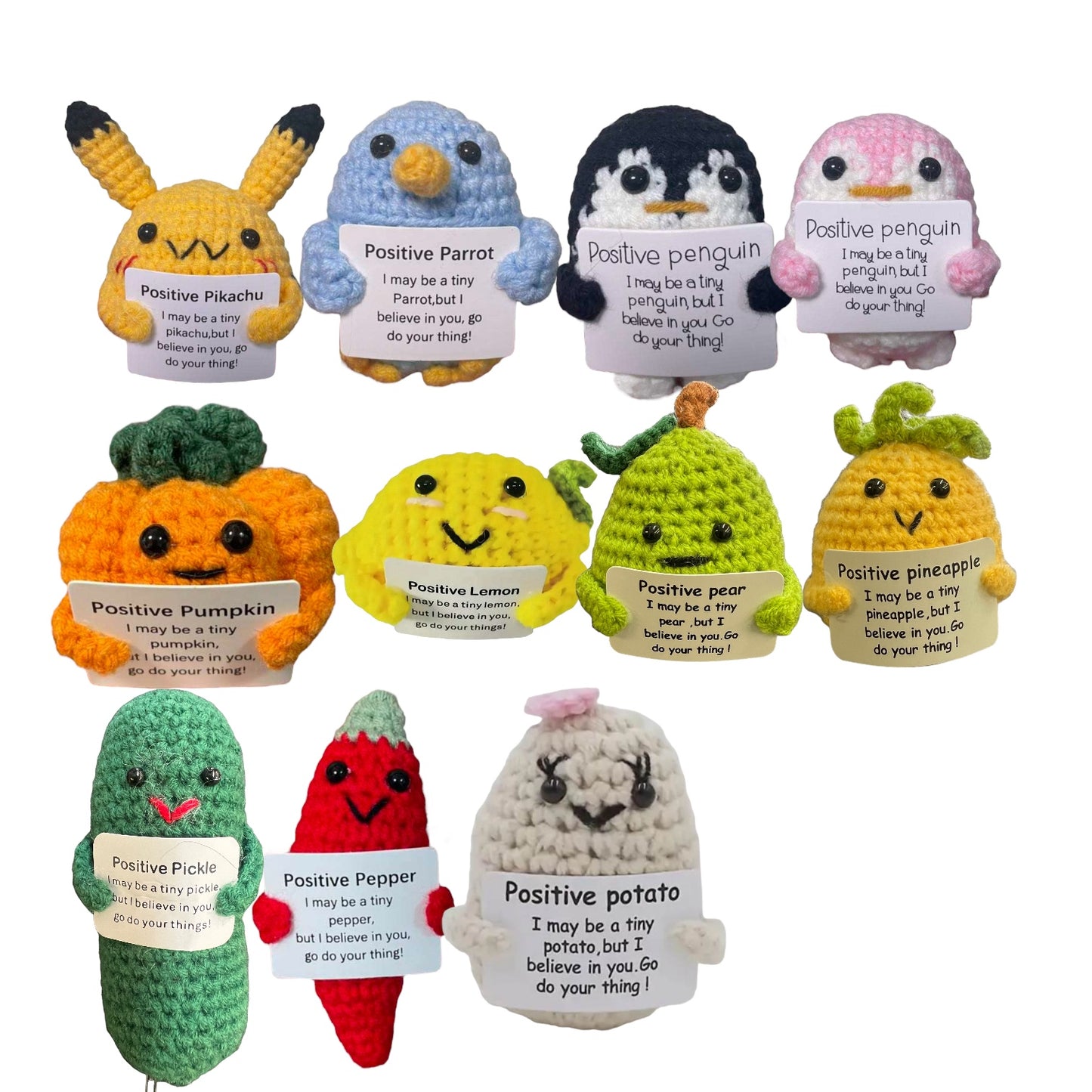 Plush Positive Buddies Small Crochet Dolls