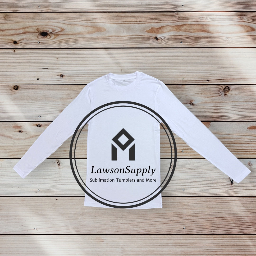 Adult Long Sleeve T-Shirt For Sublimation Soft Cotton Feel 95% Polyester