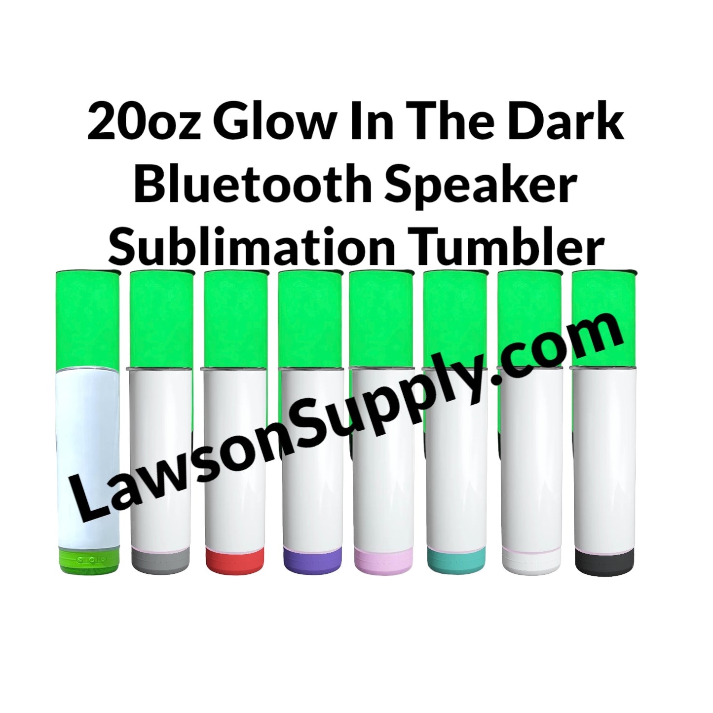 20oz Bluetooth 2 in 1 Glow In The Dark Speaker Sublimation Tumblers