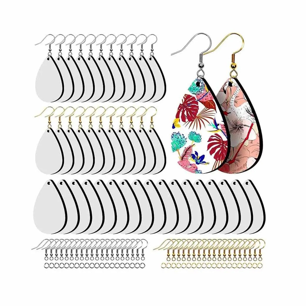 Teardrop Double Sided MDF Sublimation Earrings
