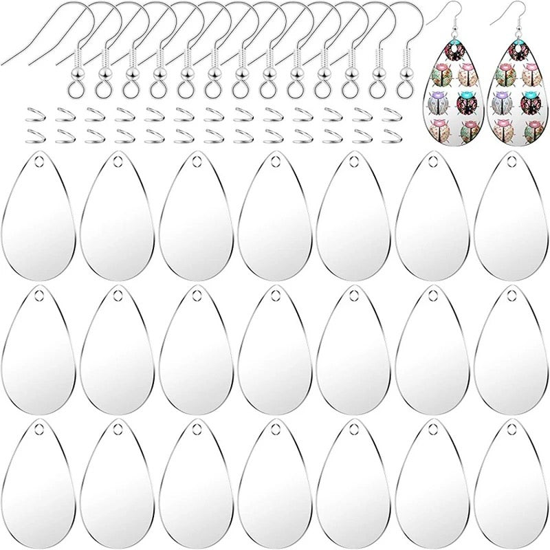 Teardrop Double Sided MDF Sublimation Earrings