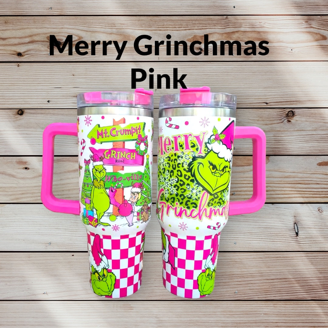 The Grinch With Merry Grinchmas 40oz H20 Stanley Topper. Personalized  Stanley Name Plate Stanley Cup Accessories Tumbler Tag. 