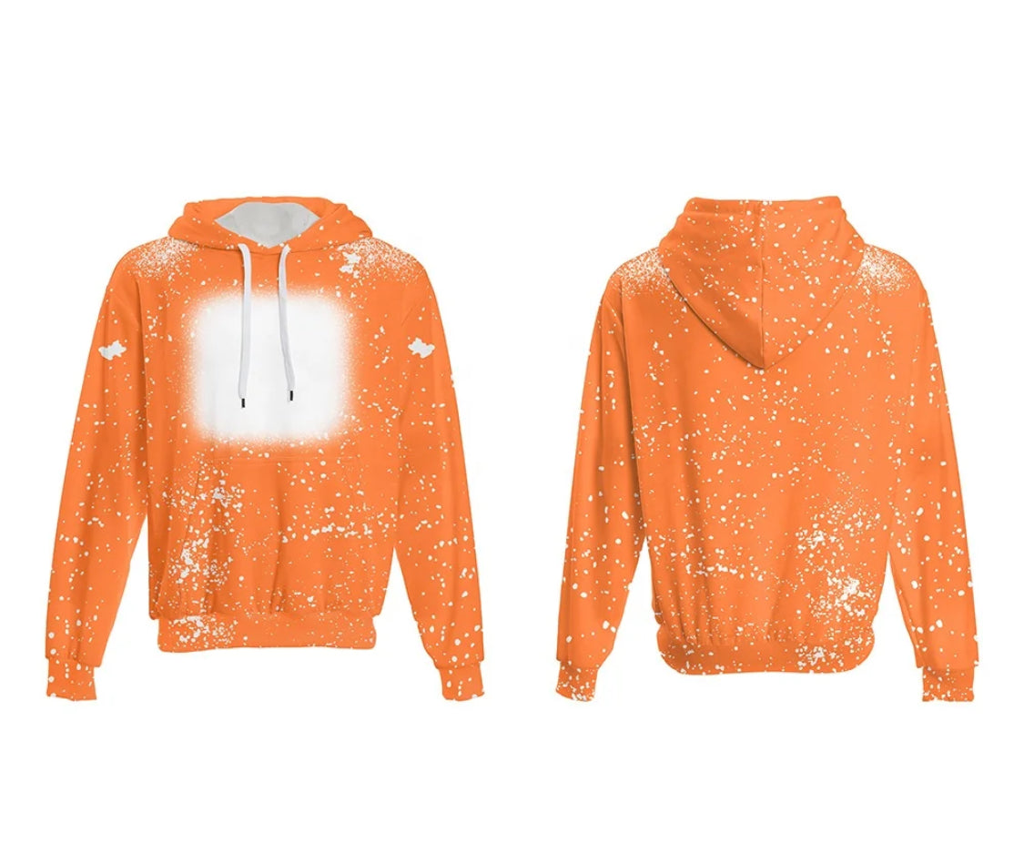 Sublimation Hoodies FAUX BLEACH Fleece Lined Soft 100% Polyester