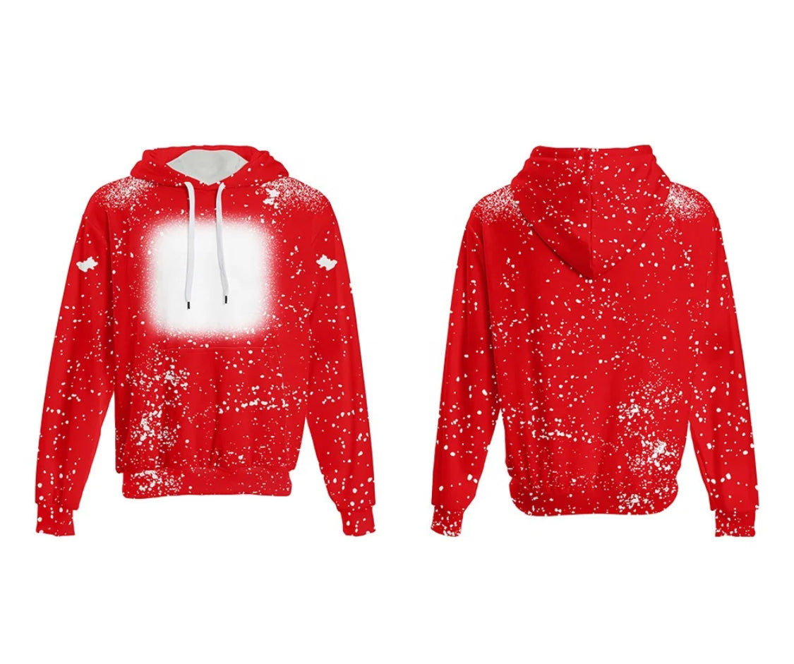 Sublimation Hoodies FAUX BLEACH Fleece Lined Soft 100% Polyester