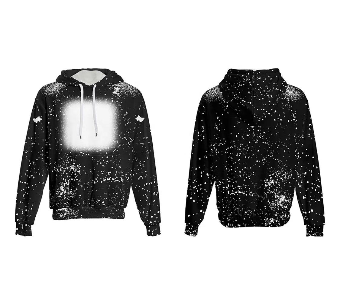 Sublimation Hoodies FAUX BLEACH Fleece Lined Soft 100% Polyester