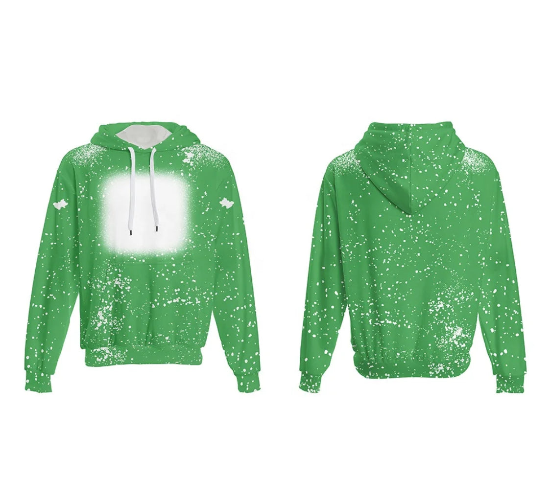 Sublimation Hoodies FAUX BLEACH Fleece Lined Soft 100% Polyester