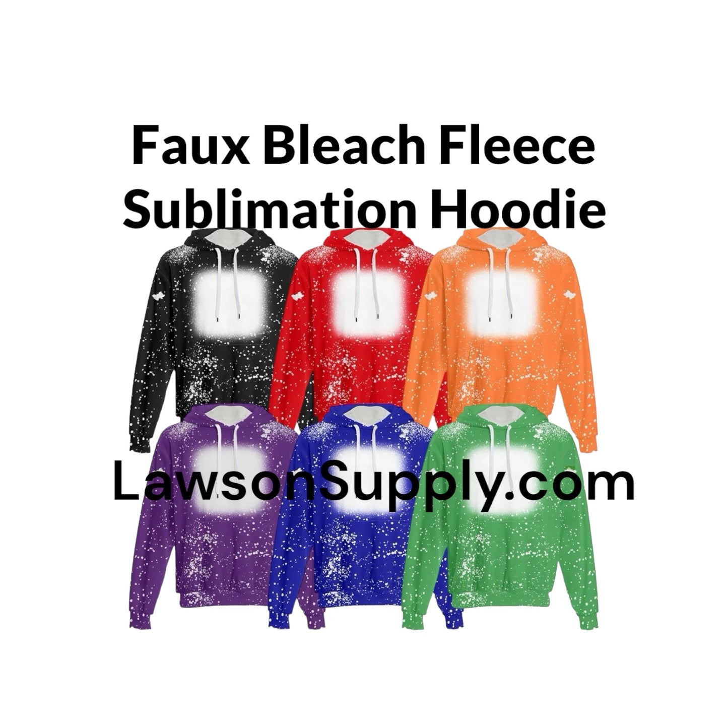 Sublimation Hoodies FAUX BLEACH Fleece Lined Soft 100% Polyester