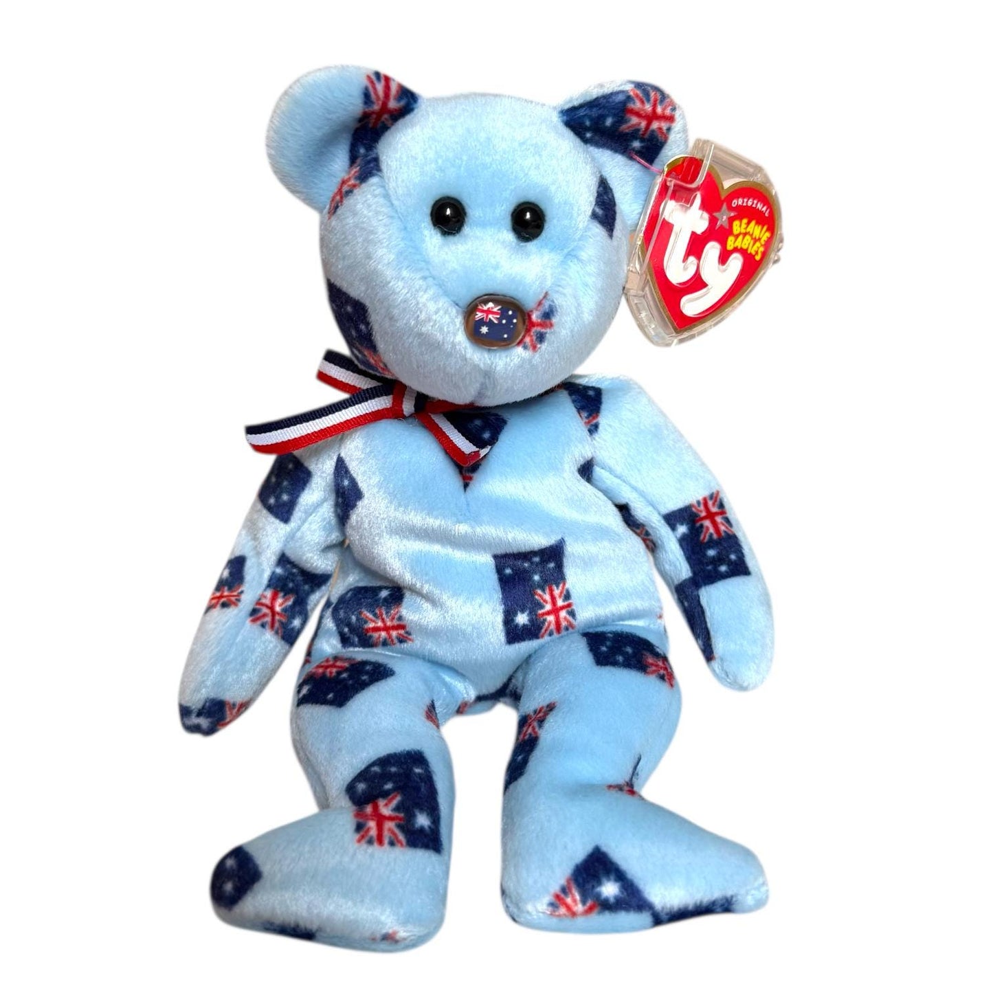 Ty Beanie Babies Flag Bears With Rare Flag Nose 2005 Asia Pacific Bears Starry, Hikari, Korea, Negaraku