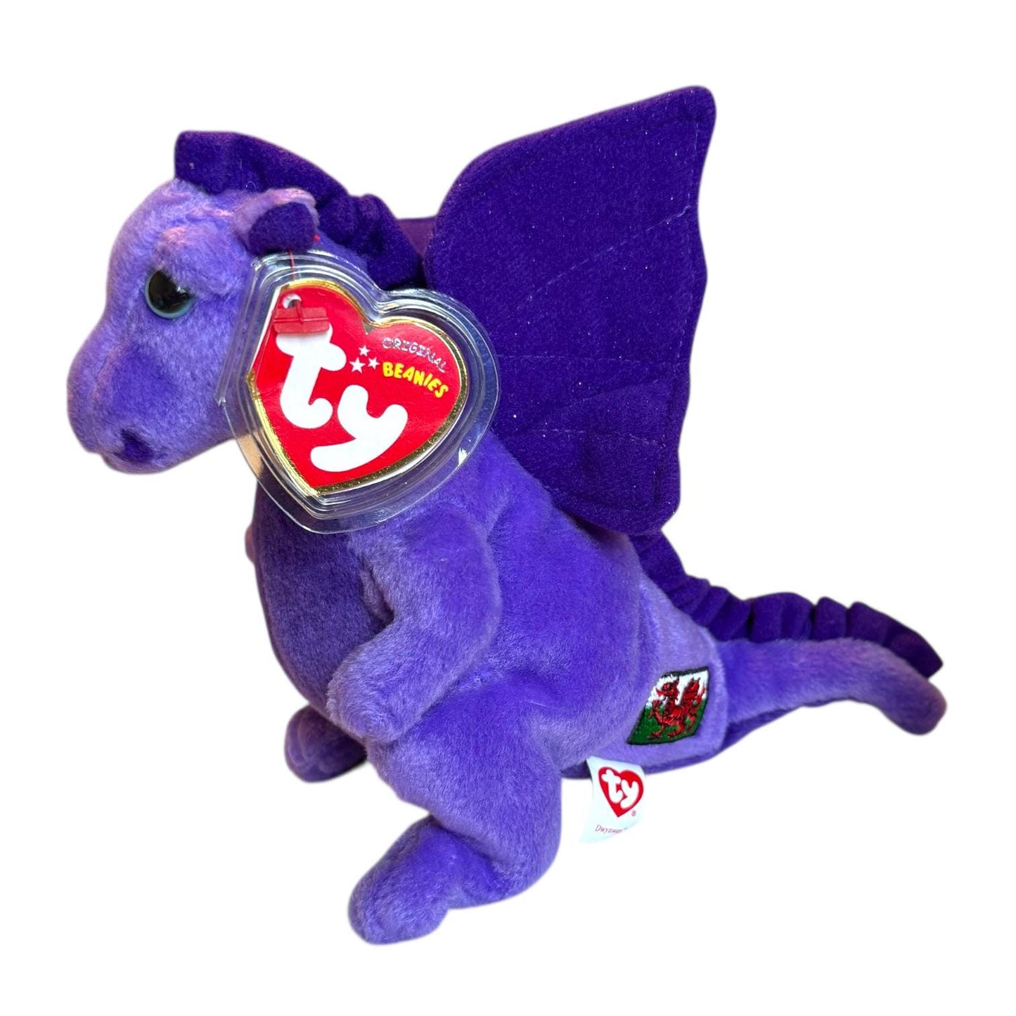 Ty Beanie Babies Dragons UK Exclusives Dewi Y Ddraig, Dwenwen, Y Ddraig Goch