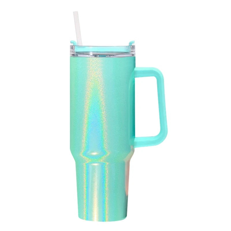 40oz Sublimation Mugs Iridescent Rainbow Sparkly