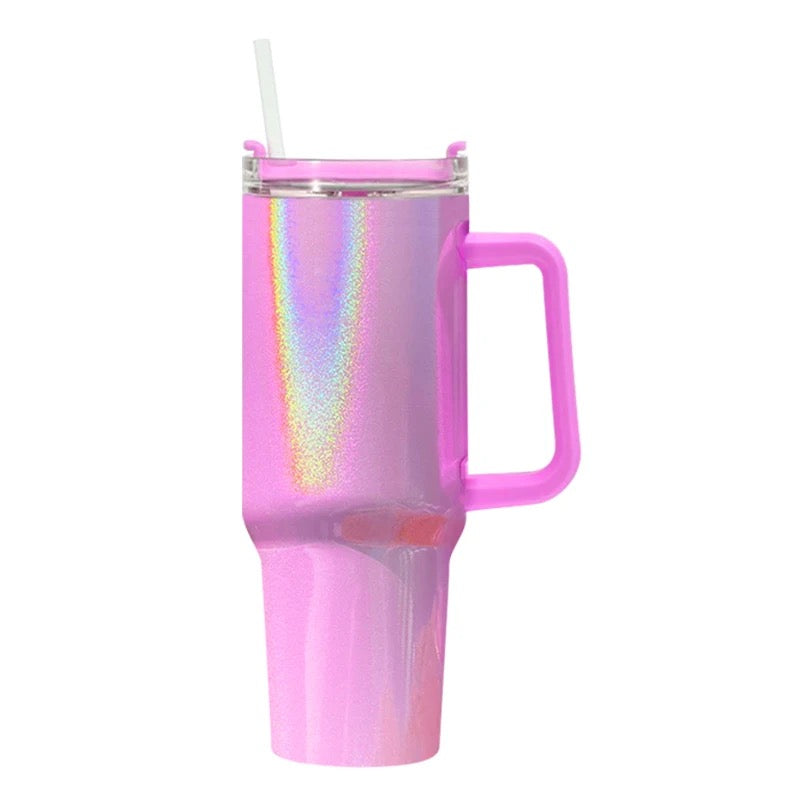 40oz Sublimation Mugs Iridescent Rainbow Sparkly