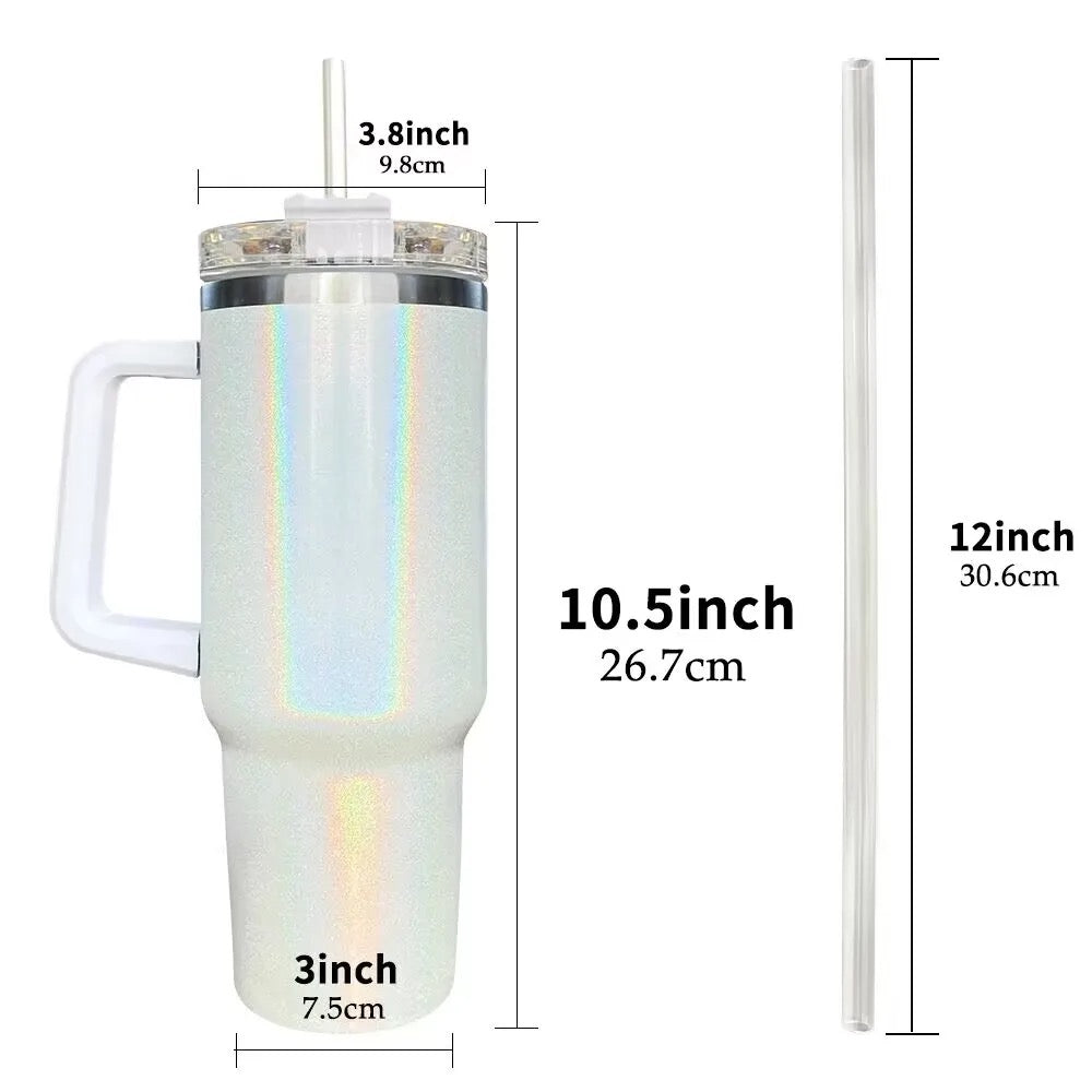 40oz Sublimation Mugs Iridescent Rainbow Sparkly
