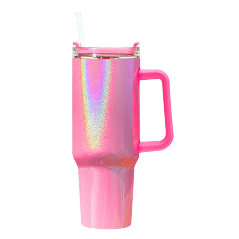 40oz Sublimation Mugs Iridescent Rainbow Sparkly