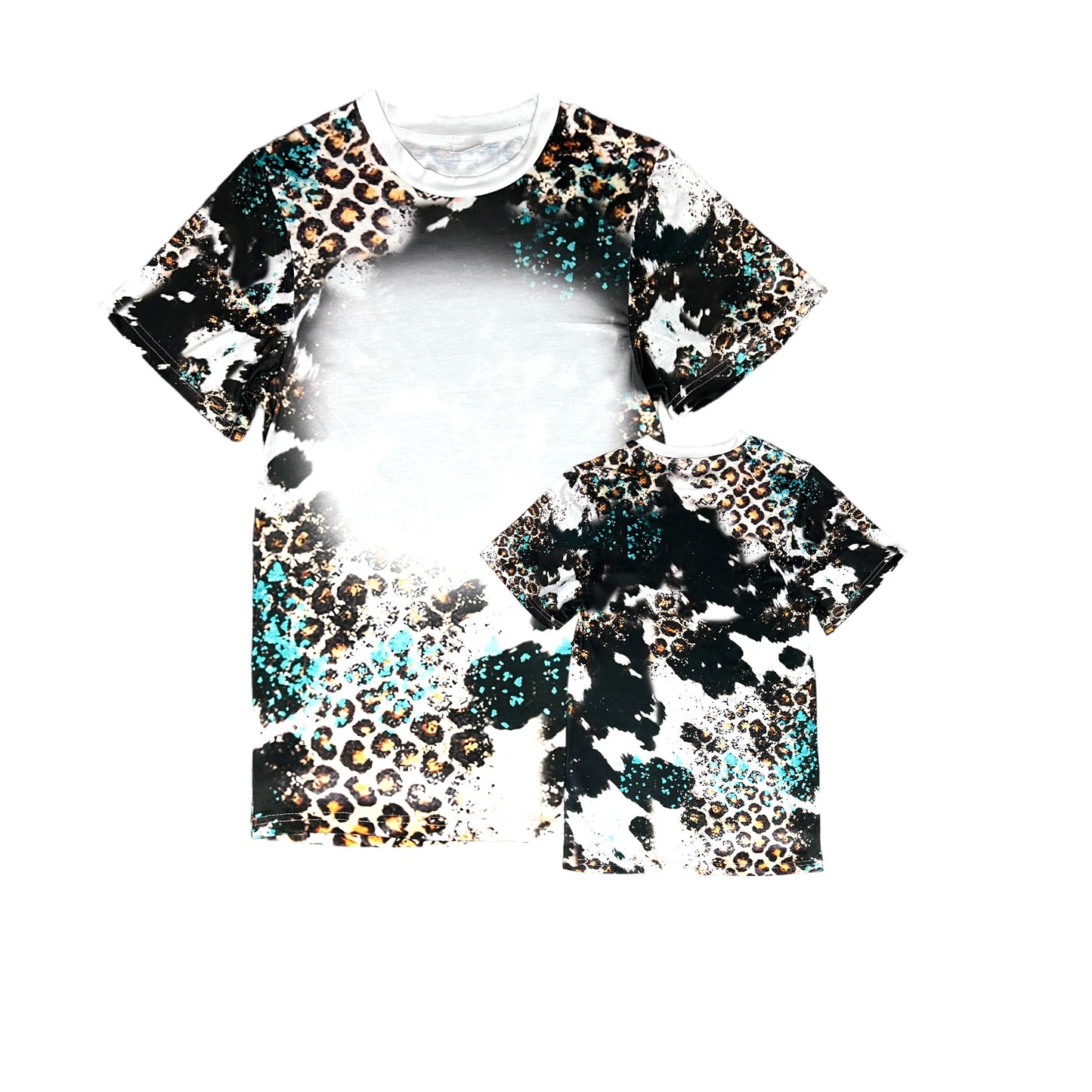 T-Shirts Adult Printed Faux Bleach 95% Polyester Sublimation Shirts