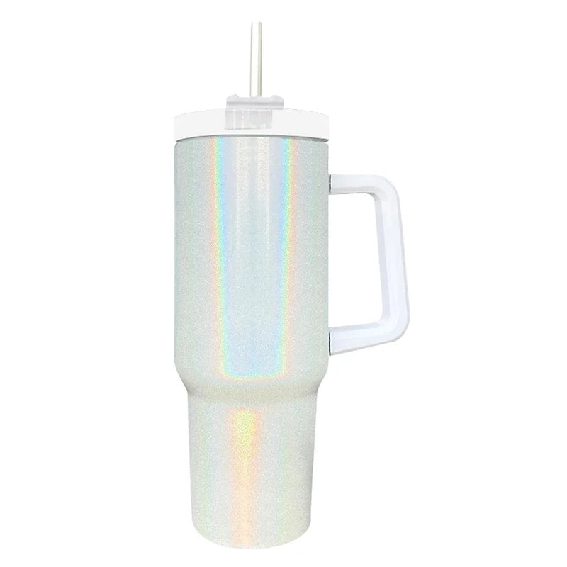 40oz Sublimation Mugs Iridescent Rainbow Sparkly