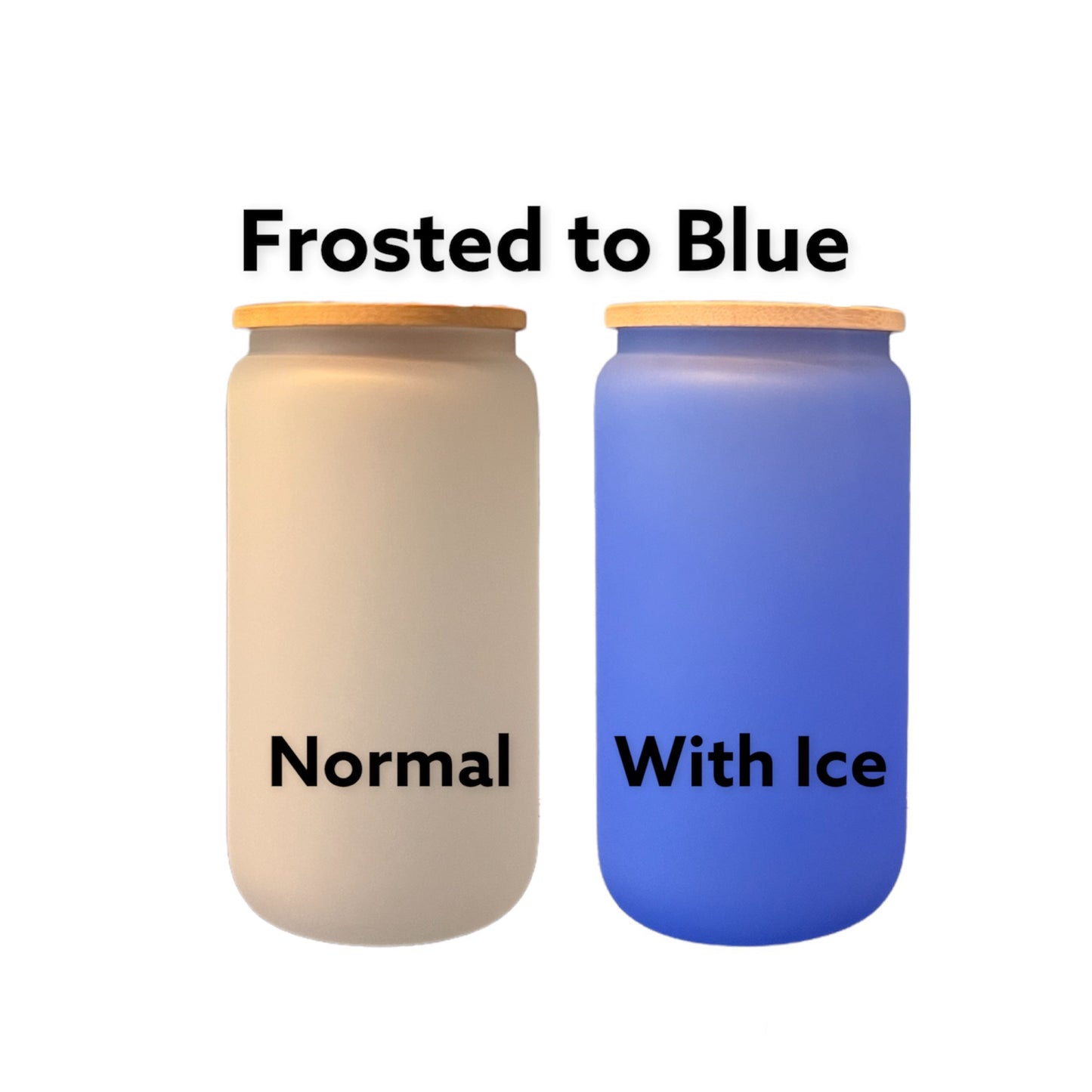 16oz Sublimation Cold Color Change Glass Can With Bamboo Lids