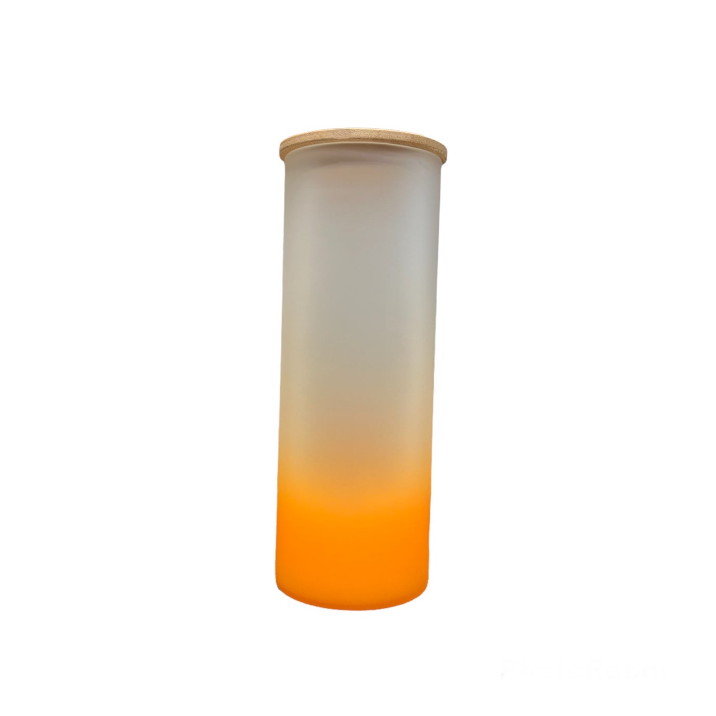 25oz Colored Sublimation Glass Can With Bamboo Lid