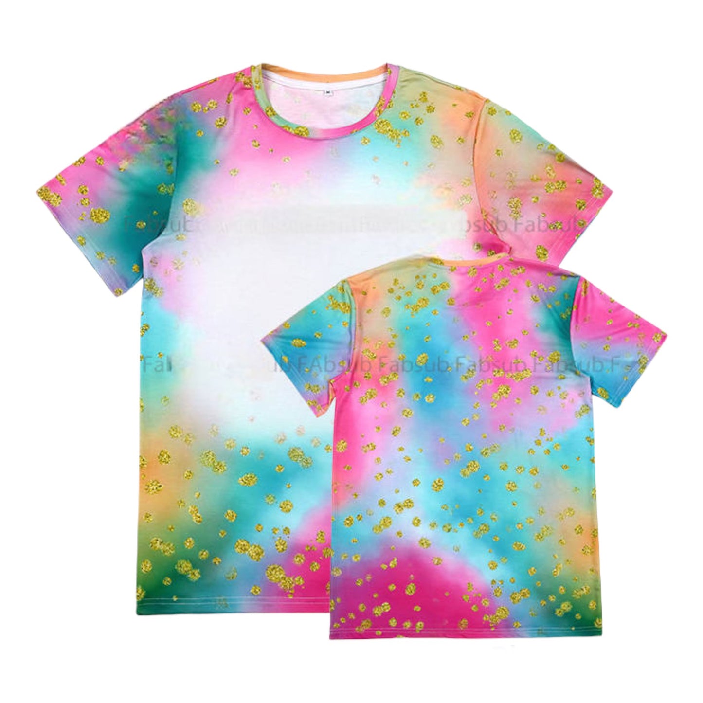 T-Shirts Adult Printed Faux Bleach 95% Polyester Sublimation Shirts