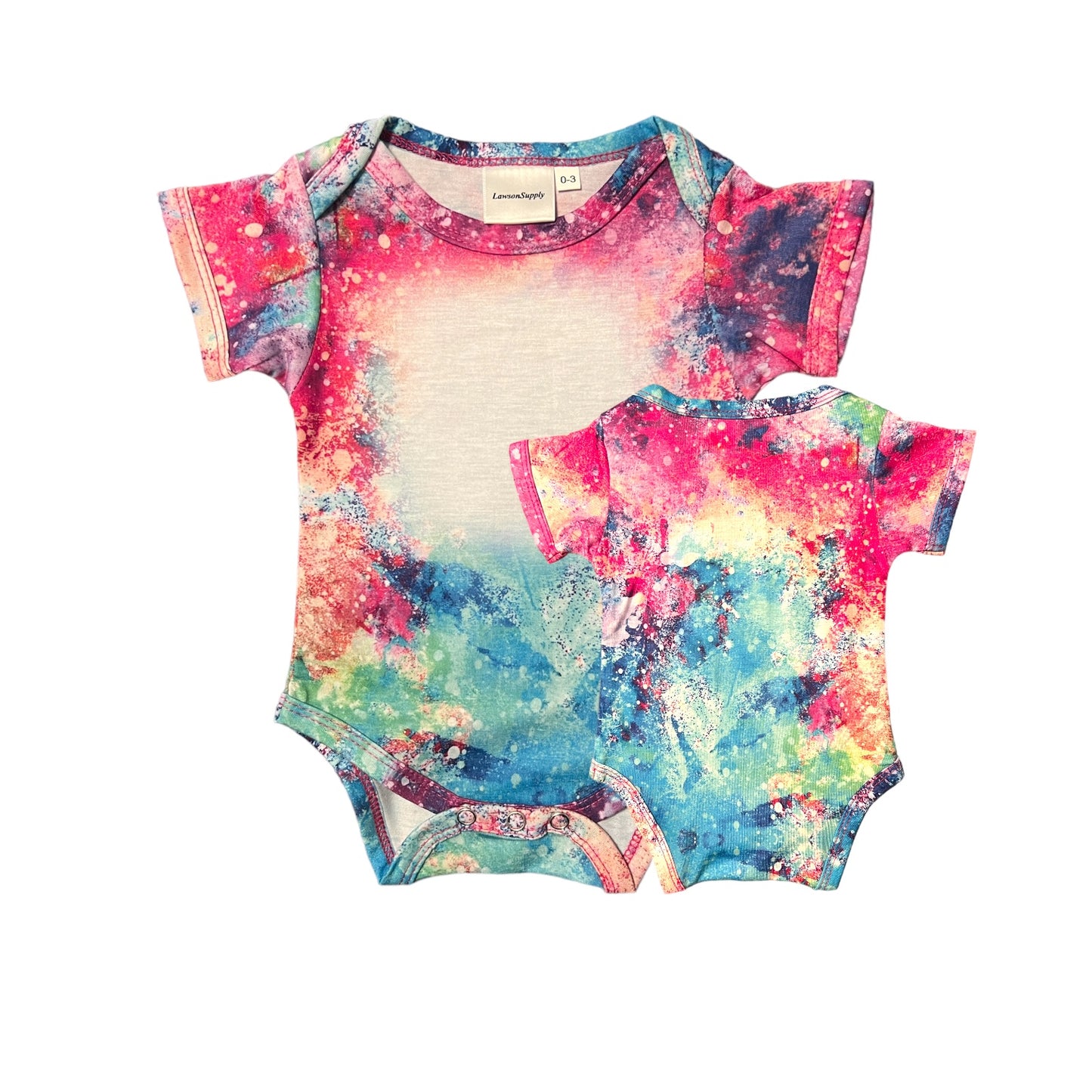 Infant Toddler Onesie Short Sleeve Silk Feel Faux Bleach 95% Polyester Specialty Sublimation Shirts
