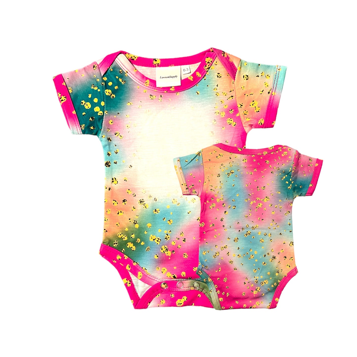 Infant Toddler Onesie Short Sleeve Silk Feel Faux Bleach 95% Polyester Specialty Sublimation Shirts
