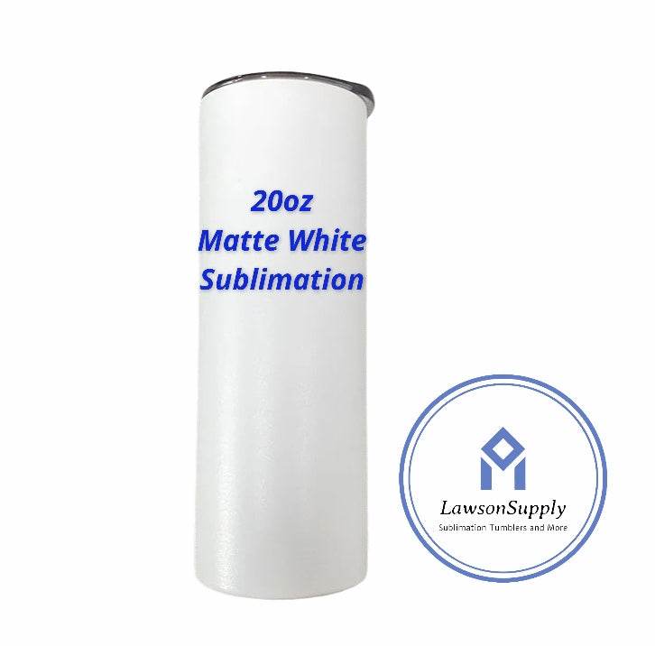 20oz Straight Matte White Sublimation Tumbler