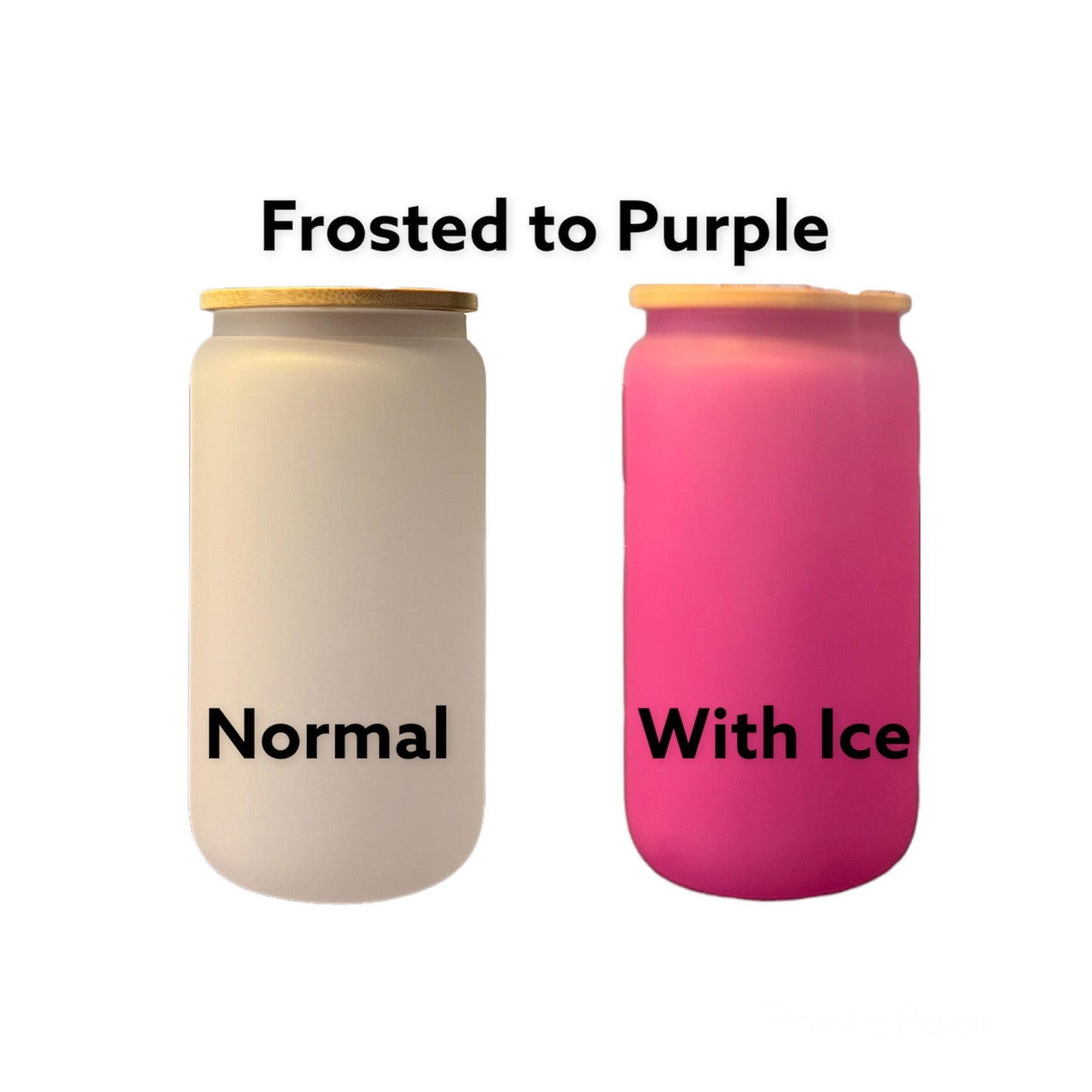 16oz Sublimation Cold Color Change Glass Can With Bamboo Lids