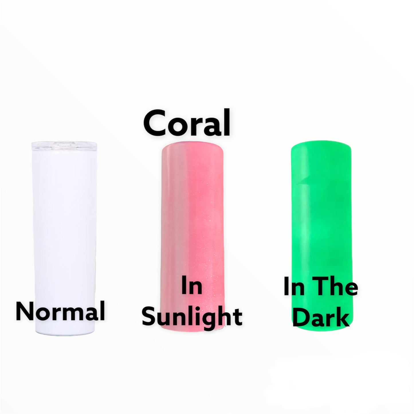 20oz Straight 3 in 1 White to UV and Glow In The Dark Sublimation Tumblers