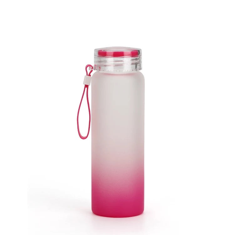 Colored Glass Sublimation Frosted Water Bottles