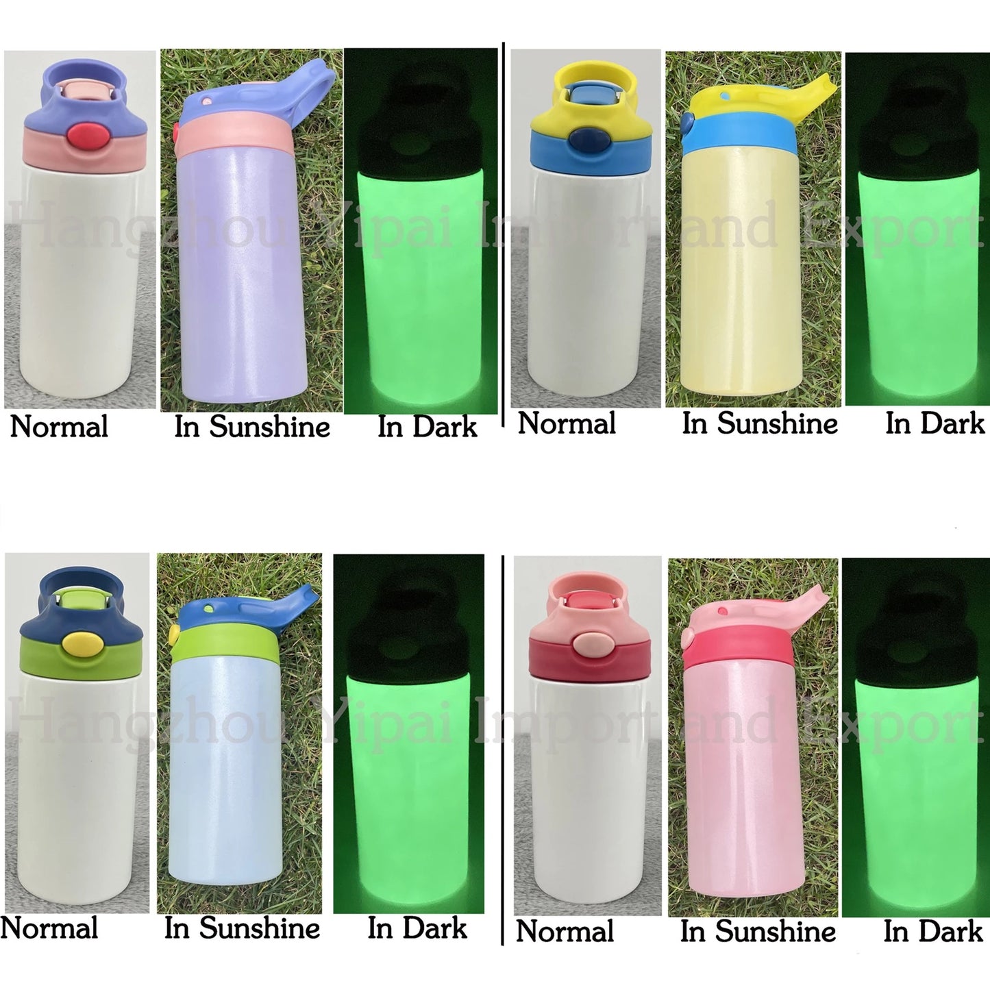 12oz Kids Sublimation Water Bottle 3 in 1 UV And Glow