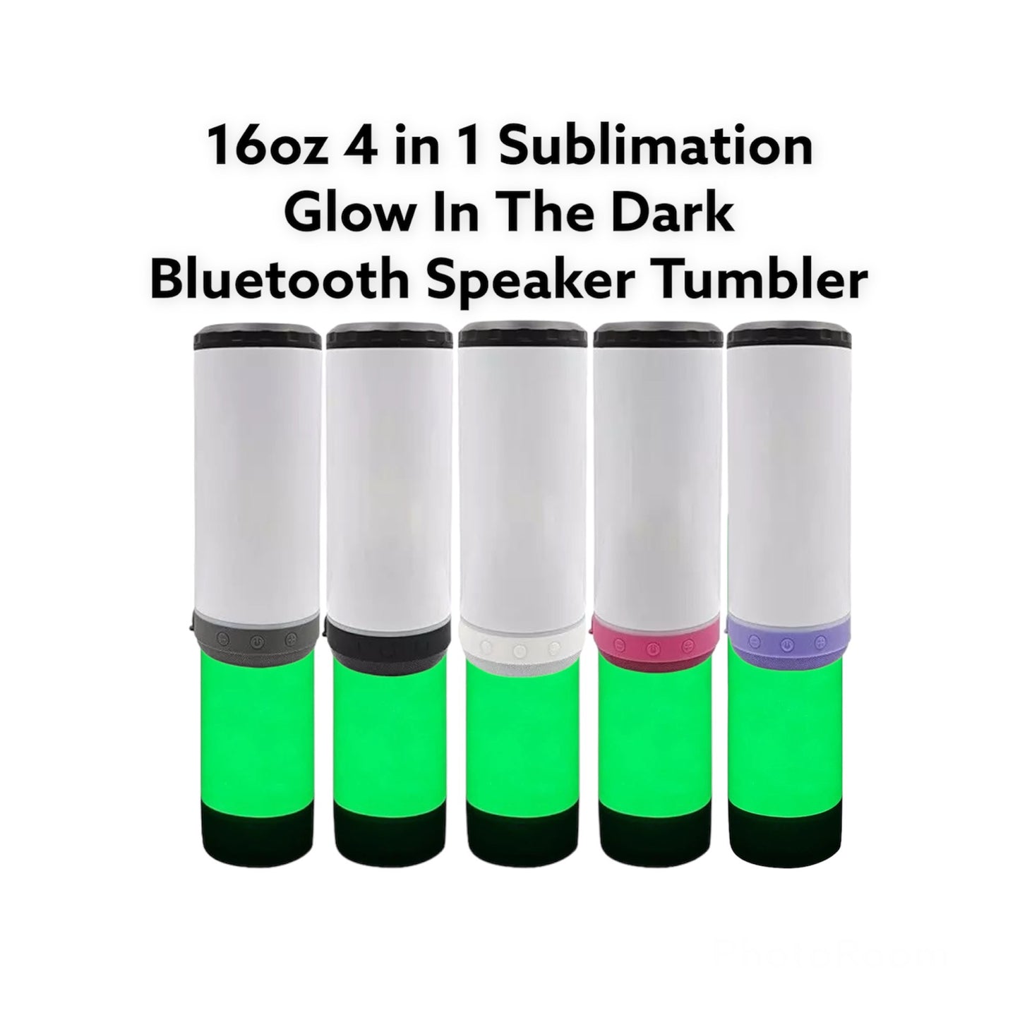 16oz 4 In 1 Can Cooler Sublimation Glow in The Dark 4 in 1 Bluetooth Speaker Tumbler