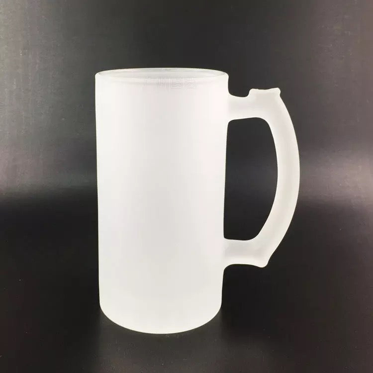 16oz Frosted Glass Sublimation Beer Mug