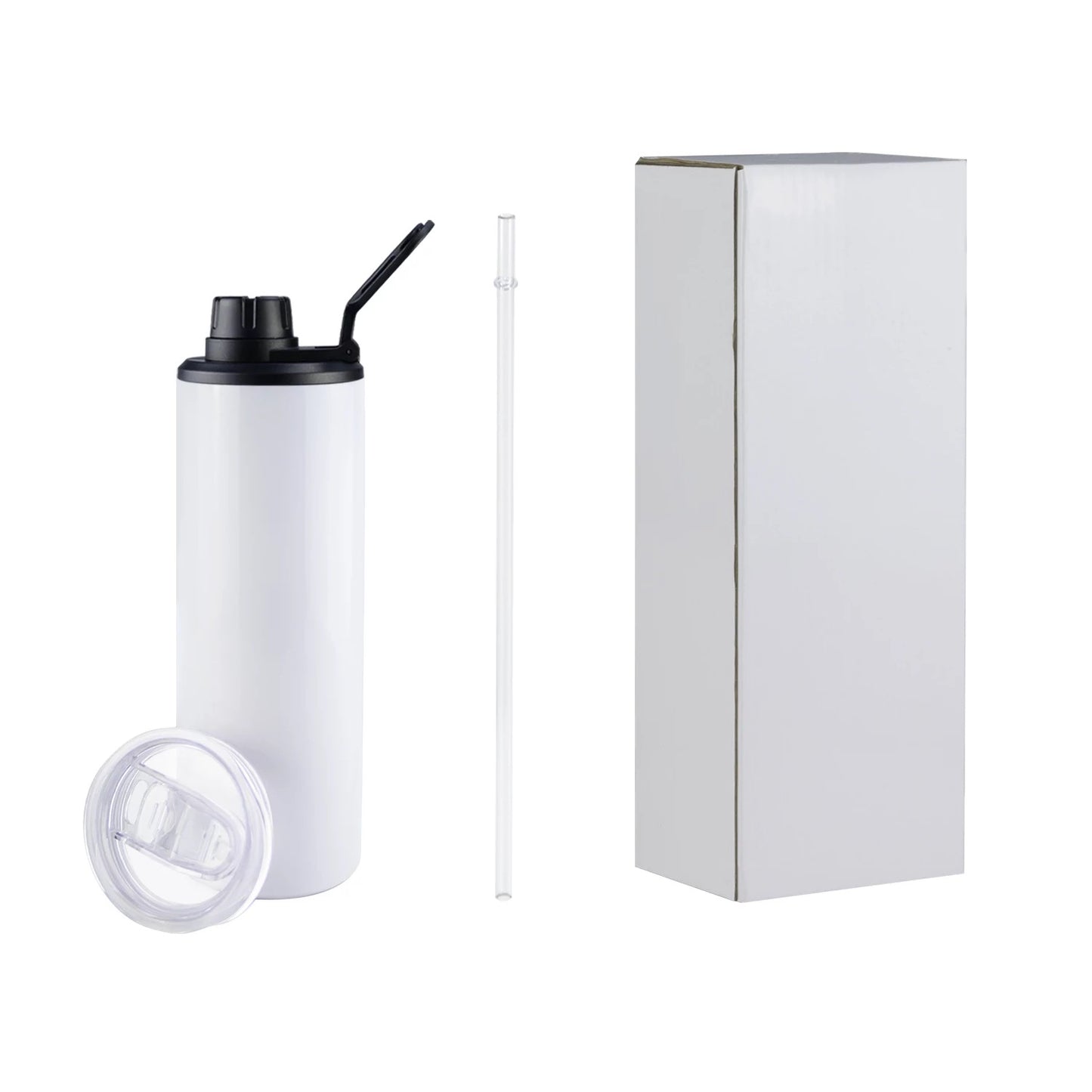 20oz 25oz or 30oz Sublimation Sport Water Bottle With 2 Lids And Spout