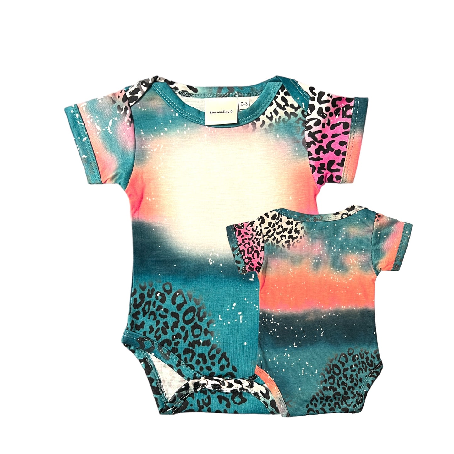 Infant Toddler Onesie Short Sleeve Silk Feel Faux Bleach 95% Polyester Specialty Sublimation Shirts