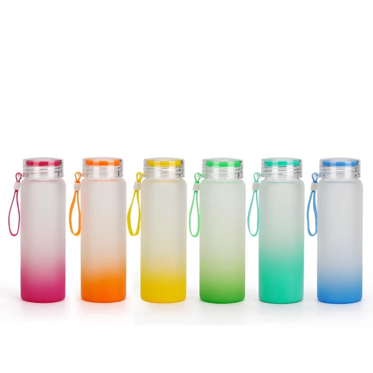 Colored Glass Sublimation Frosted Water Bottles