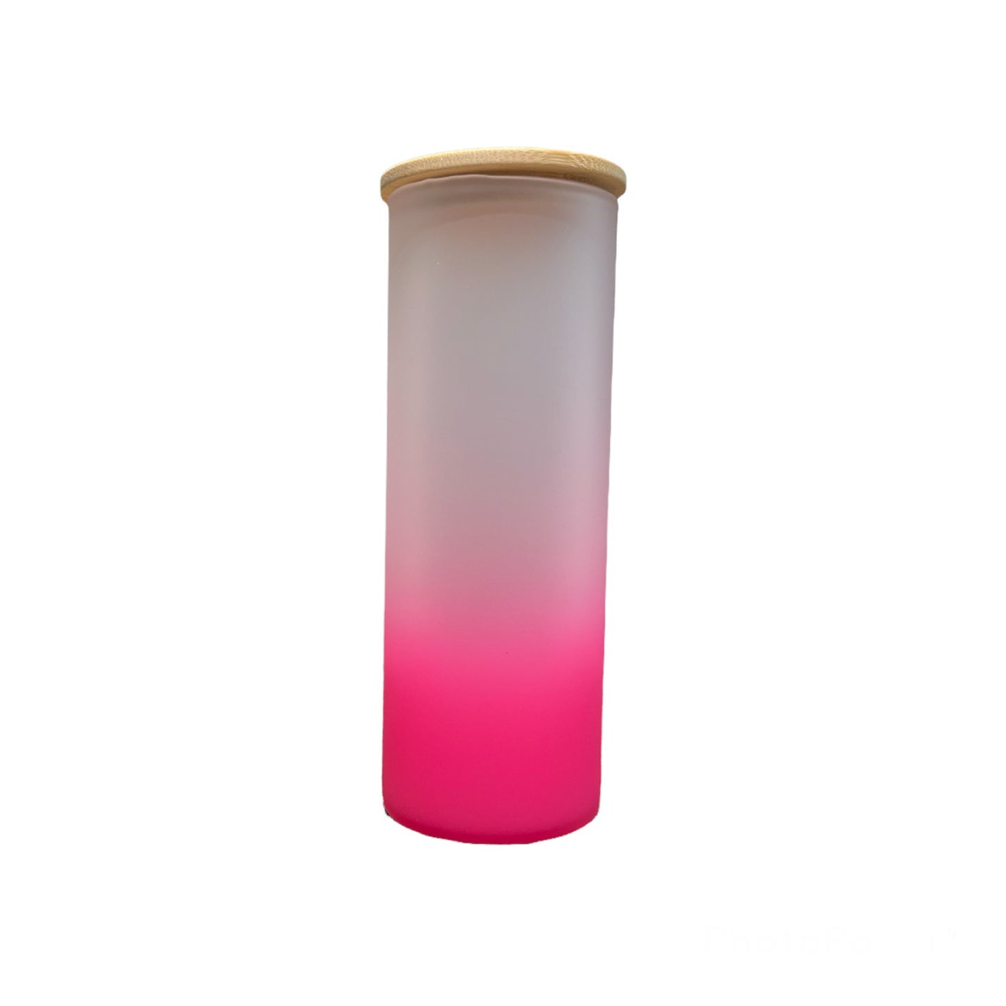 25oz Colored Sublimation Glass Can With Bamboo Lid
