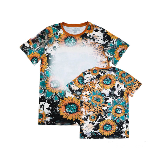 T-Shirts Adult Printed Faux Bleach 95% Polyester Sublimation Shirts