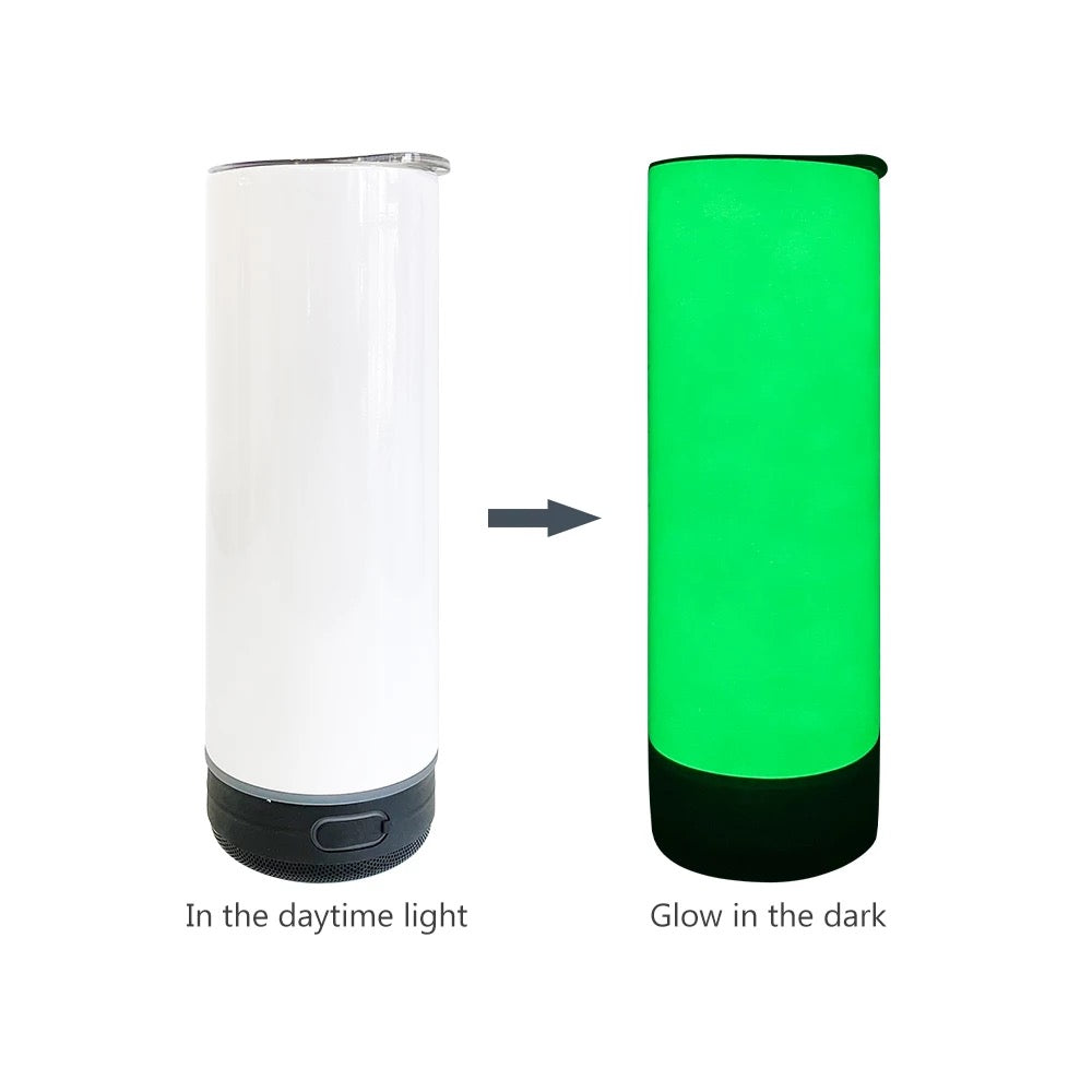 20oz Bluetooth 2 in 1 Glow In The Dark Speaker Sublimation Tumblers