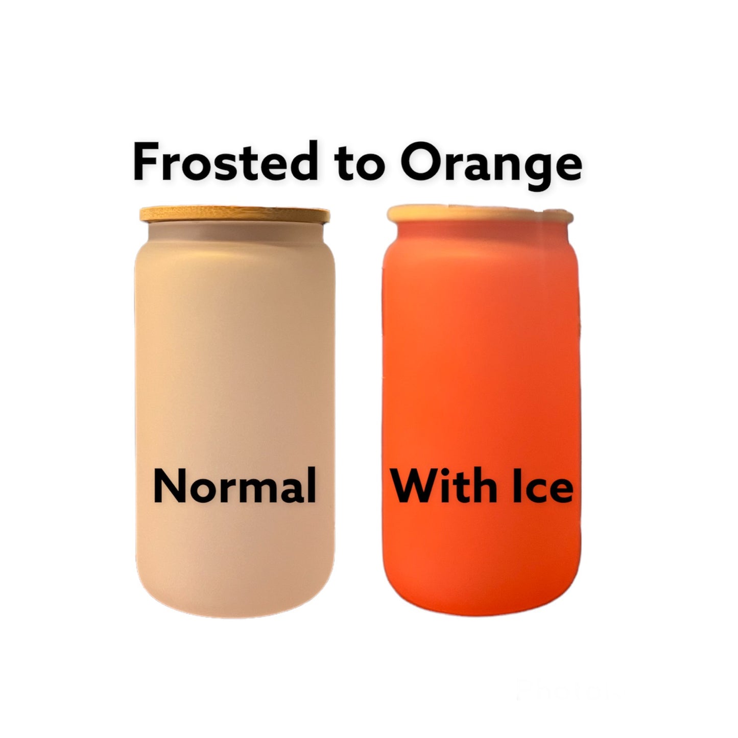 16oz Sublimation Cold Color Change Glass Can With Bamboo Lids