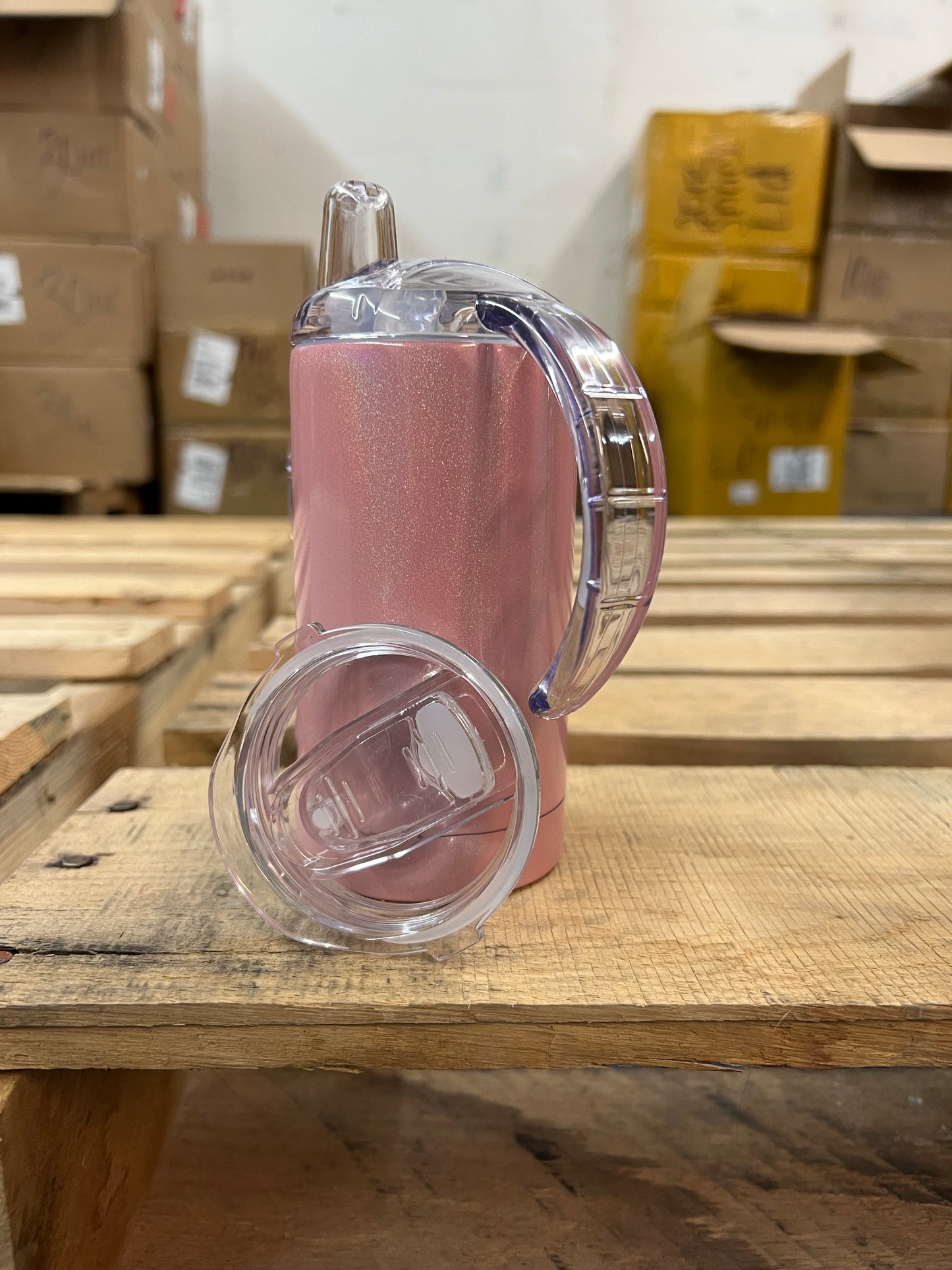 12oz Straight Rainbow Sparkly Sublimation Sippy Cups