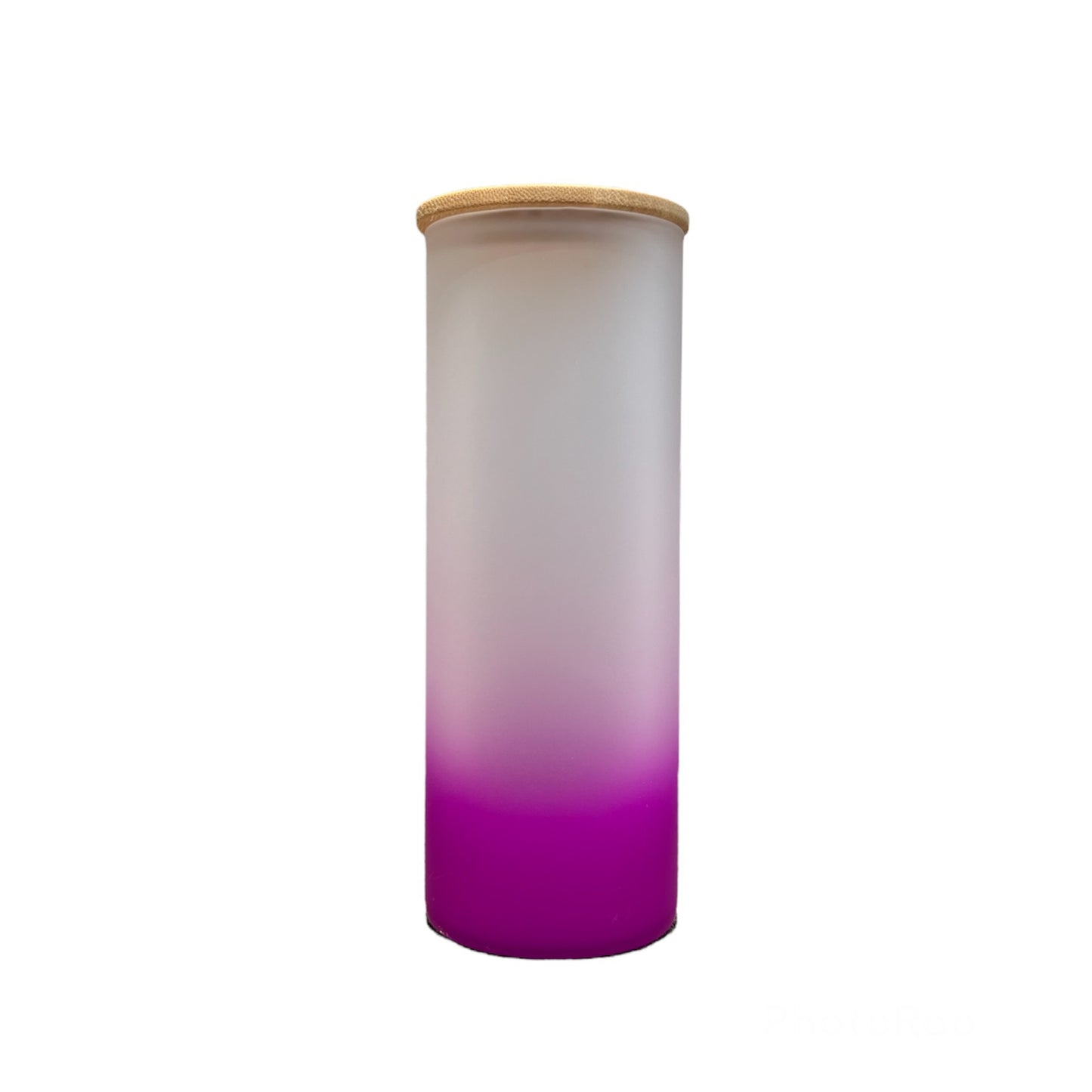 25oz Colored Sublimation Glass Can With Bamboo Lid