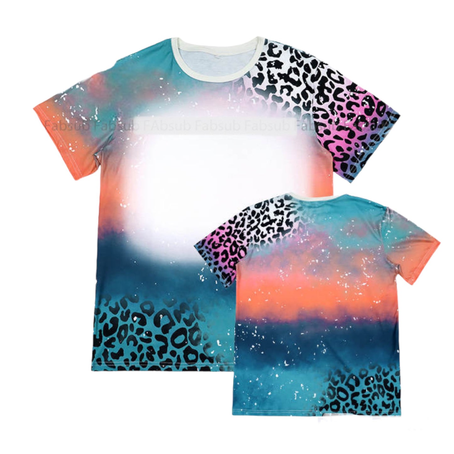 T-Shirts Adult Printed Faux Bleach 95% Polyester Sublimation Shirts