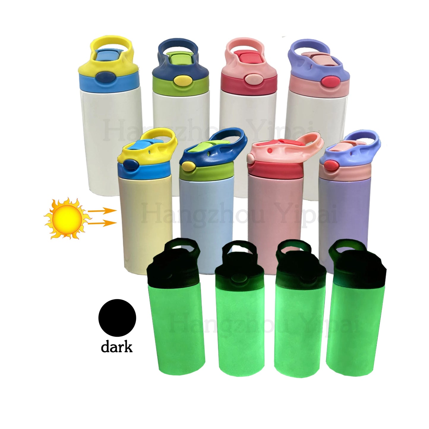 12oz Kids Sublimation Water Bottle 3 in 1 UV And Glow