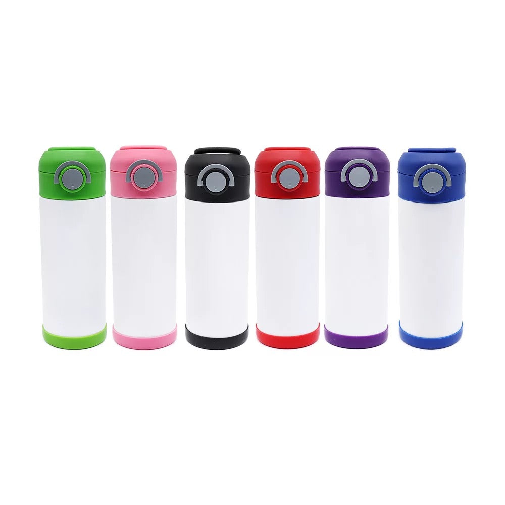12oz Kids Sublimation Water Bottle With Pop Up Handle
