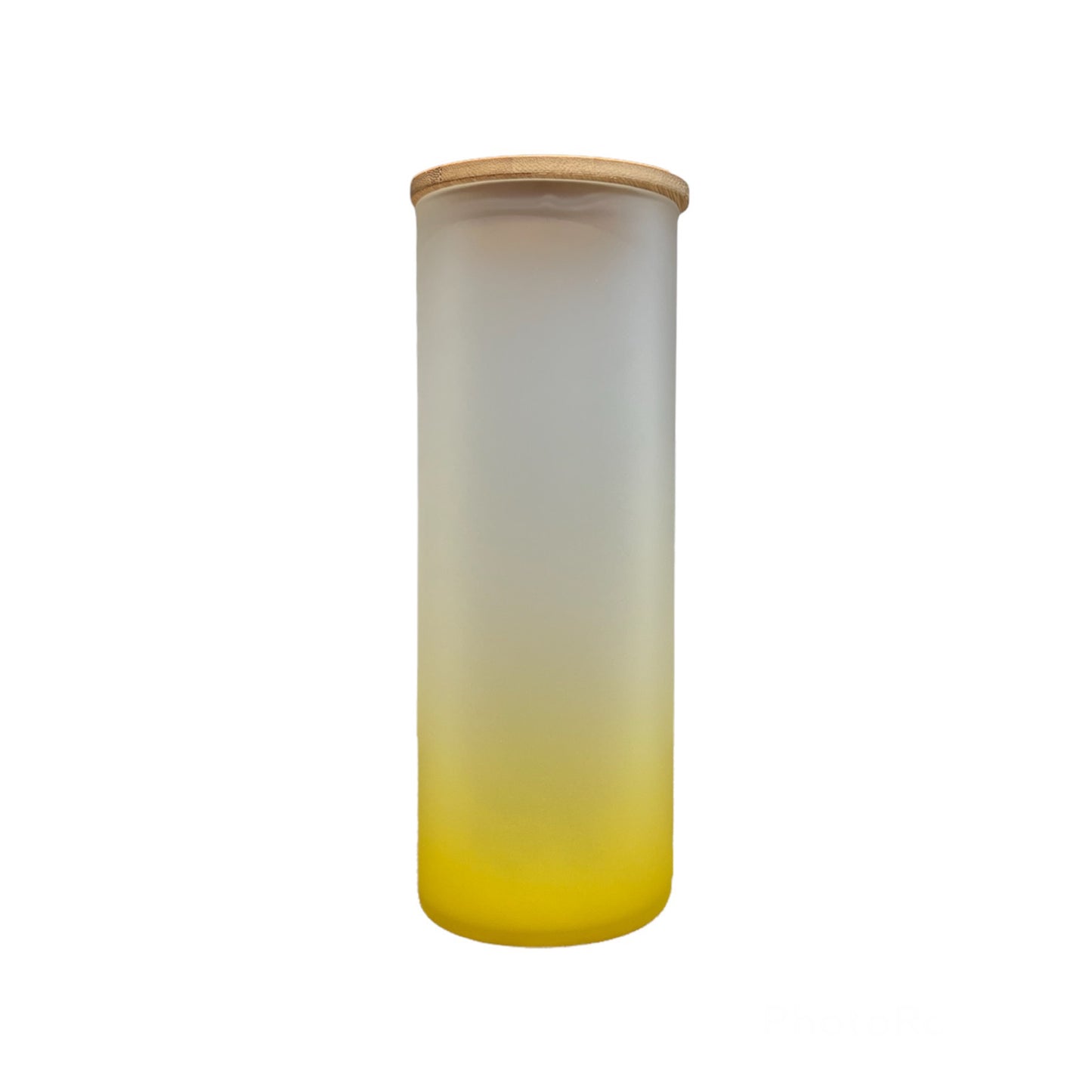 25oz Colored Sublimation Glass Can With Bamboo Lid