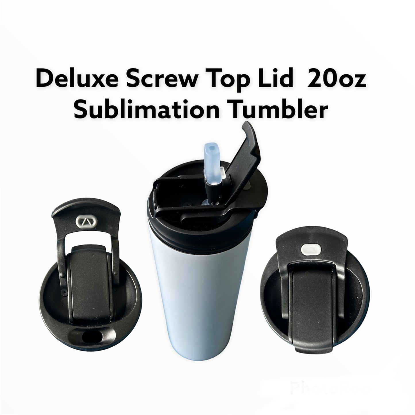 20oz Deluxe Lid Screw Top Sublimation Tumbler
