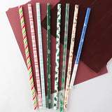 Set of 5 Plastic Reusable Printed Straws